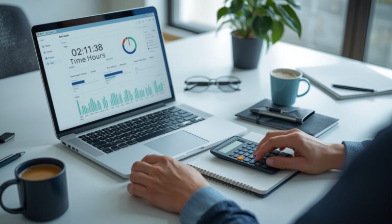 Step-by-step guide to calculate work hours with example and time tracking visuals