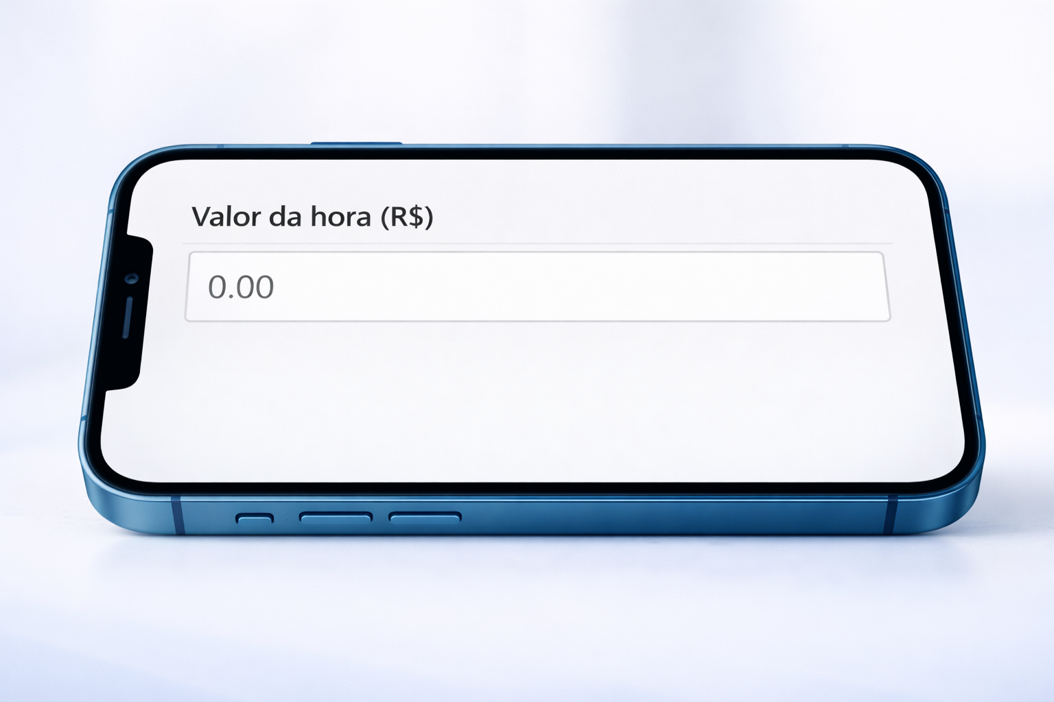 Celular exibindo valor da hora.