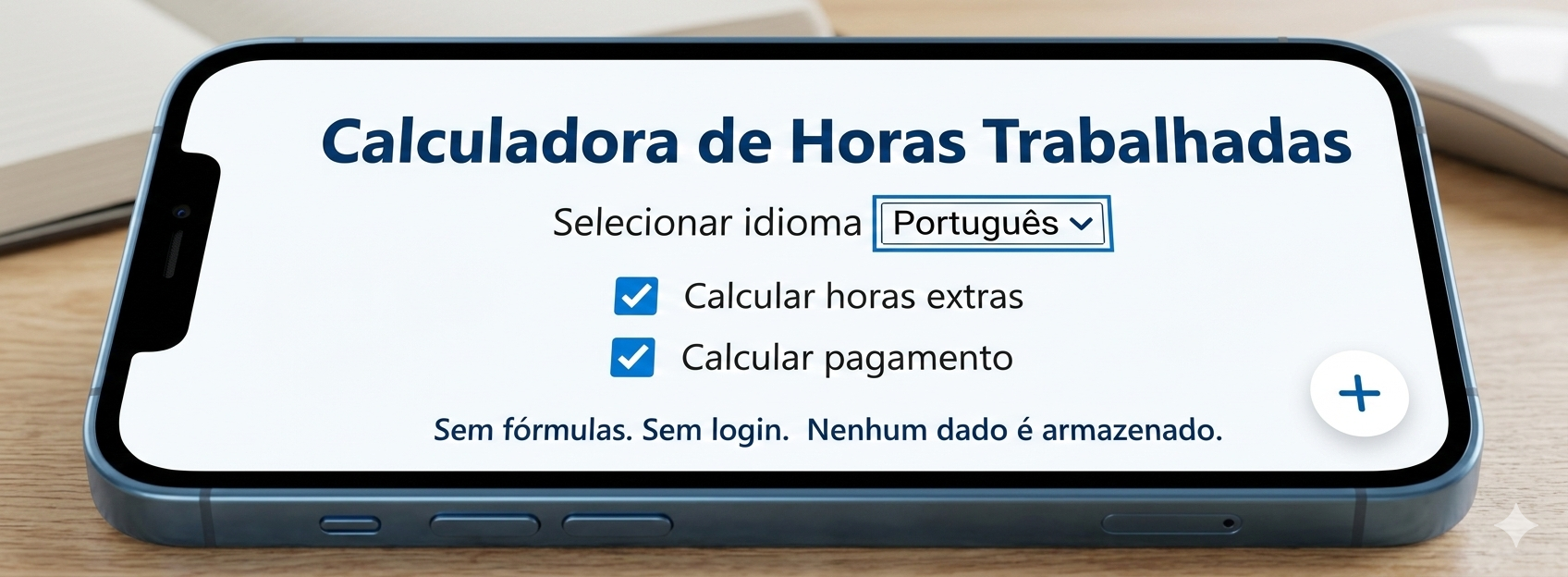 Calculadora de horas trabalhadas em português