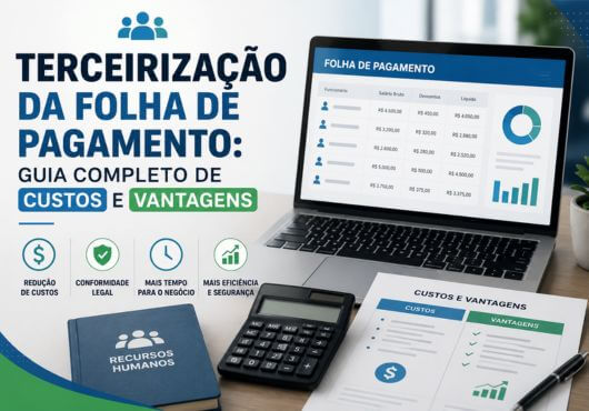 Ilustração sobre terceirização da folha de pagamento mostrando custos, vantagens e os principais benefícios para empresas.