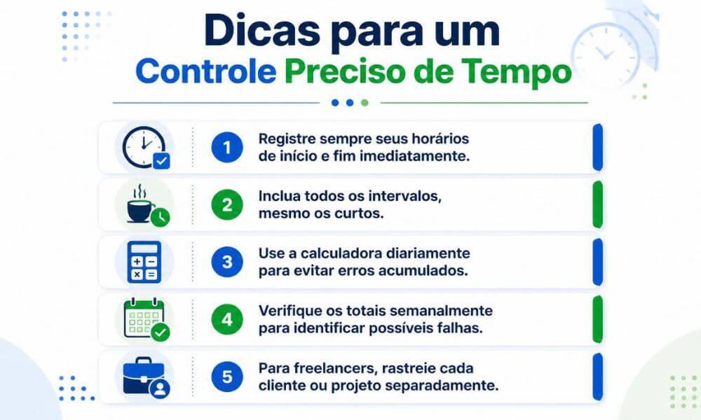 Dicas para calcular horas trabalhadas com mais precisão